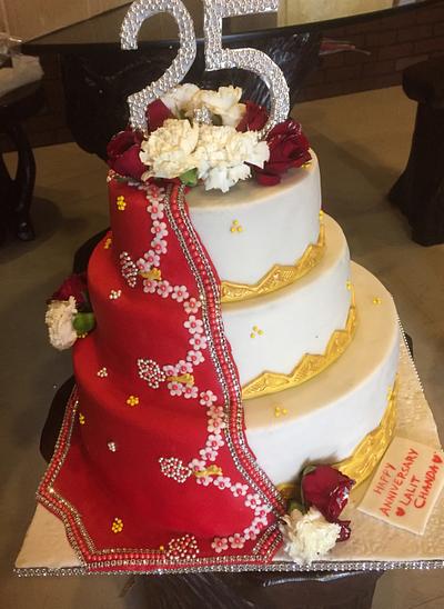 The Traditional Drape - Cake by PoojasDesignerCakes