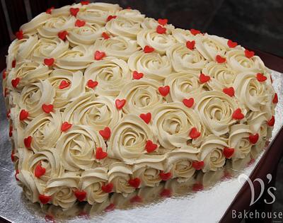 Rose on a heart - Cake by VeenaSakthi