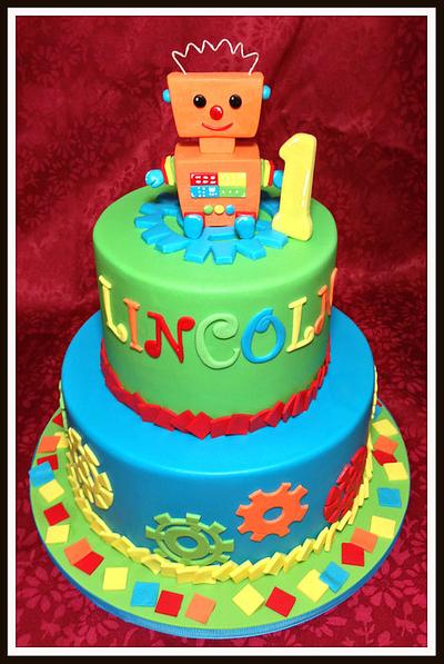 1st birthday Robot cake - Cake by Rachel