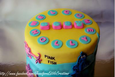 1 Fish, 2 Fish, Pink Fish, Blue Fish  - Cake by Jennifer's Edible Creations