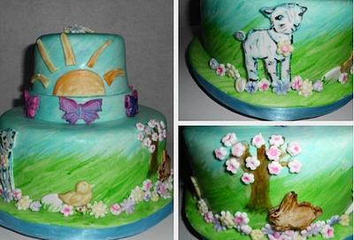 Hand Painted Easter Water Color Easter Cake - Cake by Carrie Freeman
