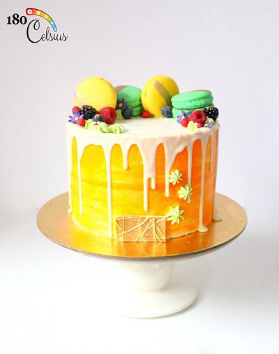 Orange Dripped Cake - Cake by Joonie Tan