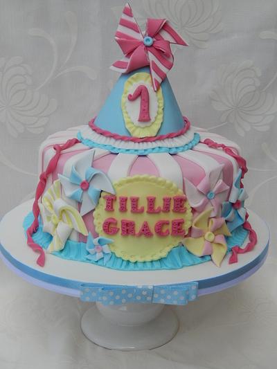 Pinwheel Party hat cake - Cake by Elizabeth Miles Cake Design