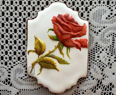 My Red Rose cookie. - Cake by Sweet Dreams by Heba 