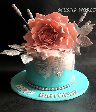 Peony Birthday Cake - Cake by MUSHQWORLD