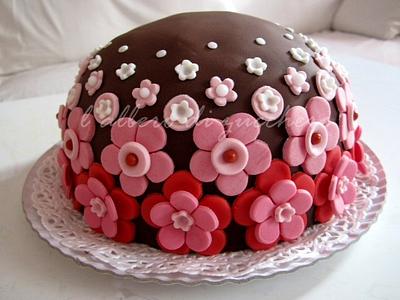 Flowers on chocolate - Cake by L'albero di zucchero