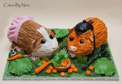 Mavis the Ballerina, Horris the Horse Riding Guinea Pigs - Cake by Cakes by Nina Camberley