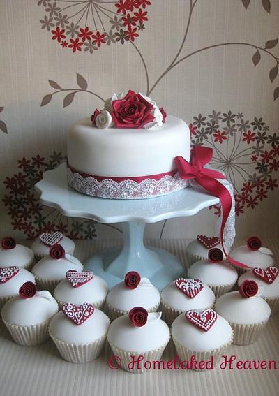 Red and white with a hint of sparkle - Cake by Amanda Earl Cake Design