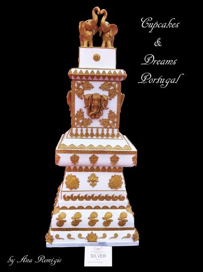 CAKE INTERNATIONAL LONDON - INDIAN WEDDING CAKE SILVER MEDAL - Cake by Ana Remígio - CUPCAKES & DREAMS Portugal