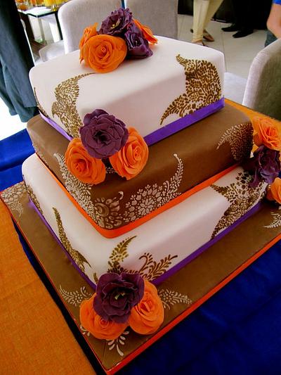 Mehindi style Wedding cake - Cake by Algarve Cakes