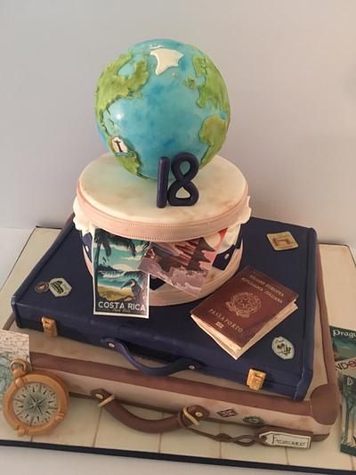 The world on a suitcase  - Cake by Futurascakedesign