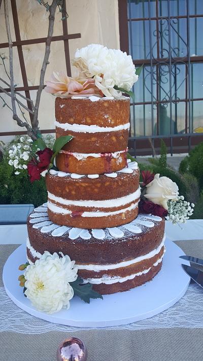 Naked Wedding Cake - Cake by cinnamimi