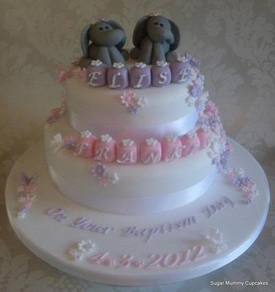 Elephant Baptism Cake - Cake by Carrie