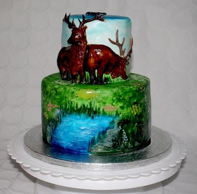 Deers of Dreaming Imressionist - Cake by Petra Boruvkova