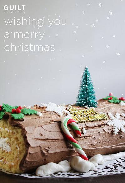 Christmas Yule Log Cake - Cake by Guilt Desserts