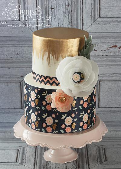 Metallics and Wafer Paper - Cake by AlwaysWithCake