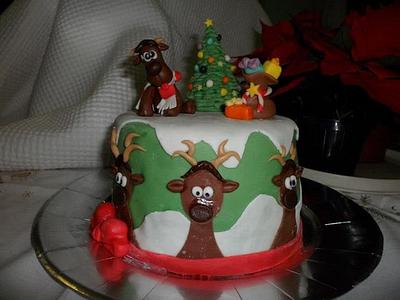 A reindeer under my Christmas tree! - Cake by Alessia's Wonder Cakes