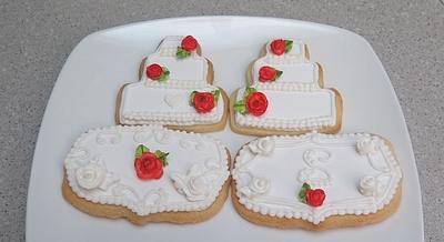 red roses wedding cake cookies - Cake by MBalaska