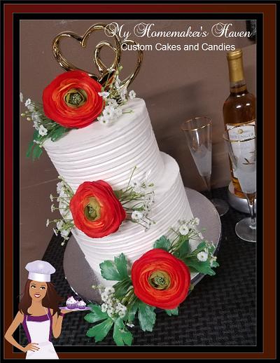 Cabbage Rose Wedding Cake - Cake by Janis