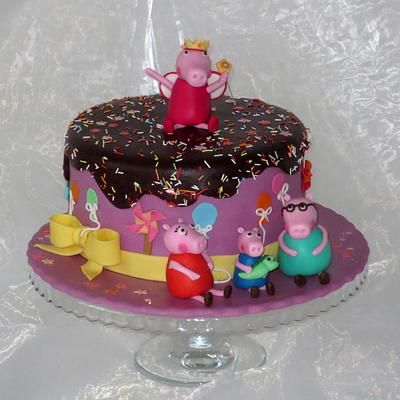 Peppa pig with family - Cake by Eva Kralova