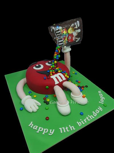 M & M Gravity Defying Birthday Cake - Cake by Cakes by Vivienne