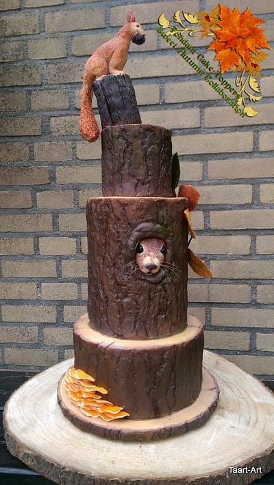 Sweet autumn collabration,  squirrel - Cake by Taart-Art  Jolanda van Ruiten
