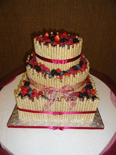 Fruitful Wedding Cake - Cake by Rosalynne Rogers
