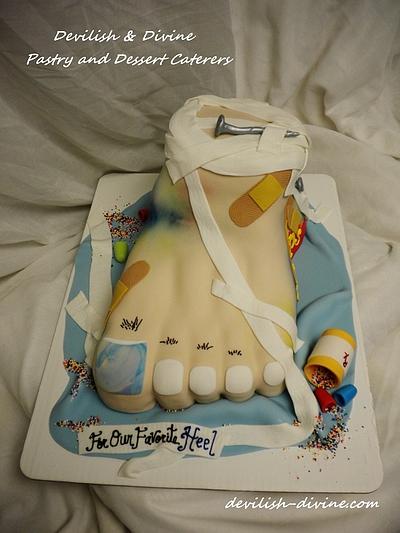 Injured Foot cake - Cake by DevilishDivine
