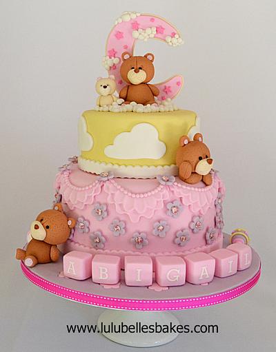 Bears and moon christening cake - Cake by Lulubelle's Bakes