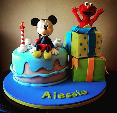 Mickey vs Elmo - Cake by The Sweet Duchess 