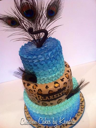 Peacock & Leopard - Cake by Kendra