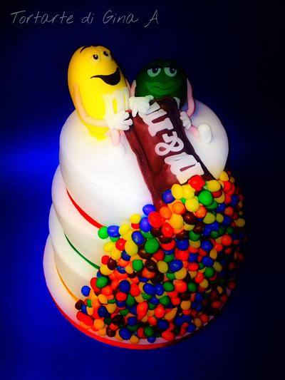 m&m's cake  - Cake by Gina Assini