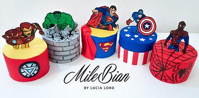 Superhero Mini Cakes - Cake by MileBian