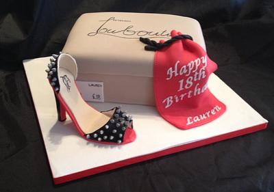 Louboutin Shoe and shoe box cake - Cake by Emma's Cakes - Cakes for all occasions