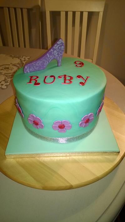 Girl's Birthday Cake and Shoe Topper - Cake by Combe Cakes
