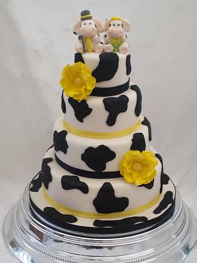 An un-moooo-sual wedding cake - Cake by Cakes By Heather Jane