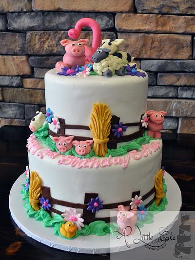 2nd Birthday Farm Animal Themed Cake by A Little Cake - Cake by Leo Sciancalepore
