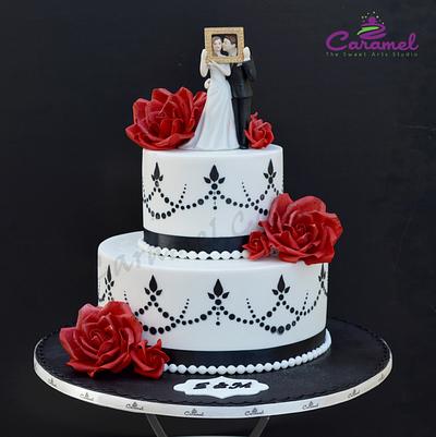 Picture Perfect Wedding Cake - Cake by Caramel Doha