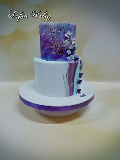 Pintura y efecto marmol - Cake by Sofia veliz