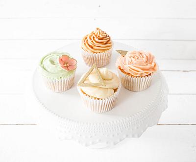 Coral, Mint and Gold Cupcakes - Cake by blossomandcrumb