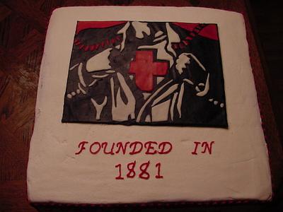 American Red Cross with modeling chocolate - Cake by horsecountrycakes