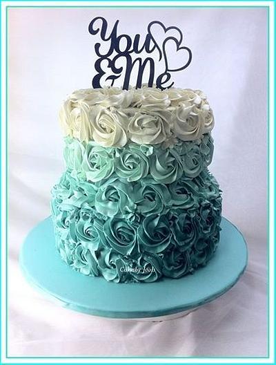 Tiffany Ombre Italian Meringue Buttercream  - Cake by Cakesby Jools