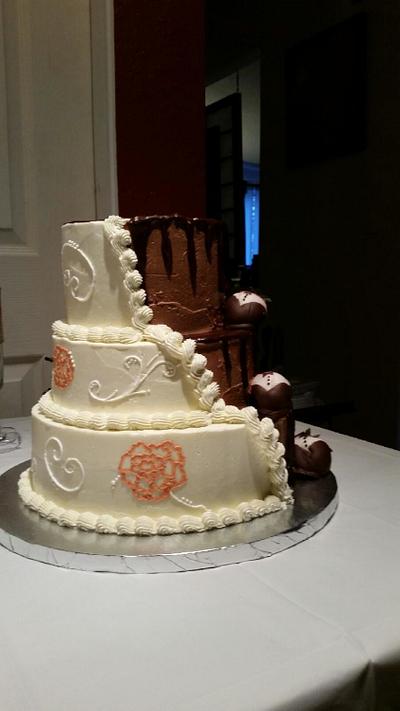 Two-toned wedding cake - Cake by Bri