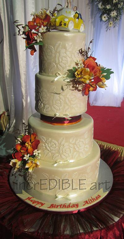 Tropical Sunset-4 Tier wedding Cake - Cake by Rumana Jaseel