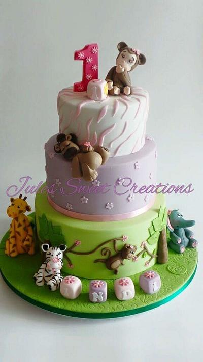 Jungle Themed Birthday Cake - Cake by Jules Sweet Creations