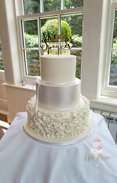 Ruffles and lustre wedding cake  - Cake by A Cake Occasion 
