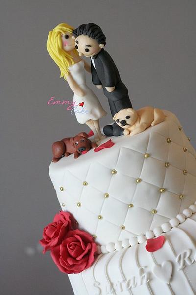White wedding cake with personalised topper - Cake by Emmy 