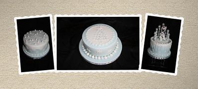 Blue and White Winter Medley - Cake by Judy