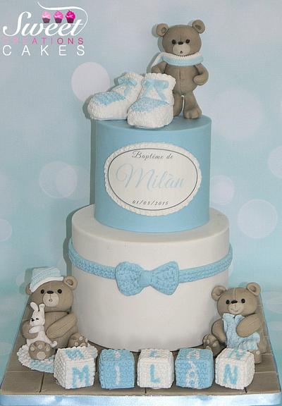 Sweet baby boy baptism - Cake by Sweet Creations Cakes