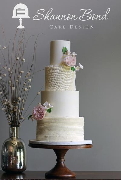 Buttercream Ruffles and Garden Roses  - Cake by Shannon Bond Cake Design